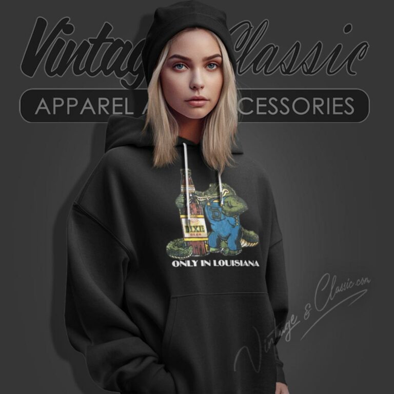 Gator Holding Dixie Beer Only In Louisiana Hoodie Gator Holding Dixie Beer Only In Louisiana Hoodie