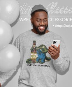 Gator Holding Dixie Beer Only In Louisiana Shirt 4 Gator Holding Dixie Beer Only In Louisiana Sweatshirt