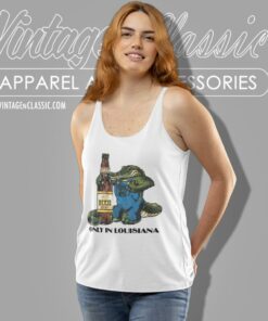 Gator Holding Dixie Beer Only In Louisiana Shirt 6 Gator Holding Dixie Beer Only In Louisiana Tank Top Racerback