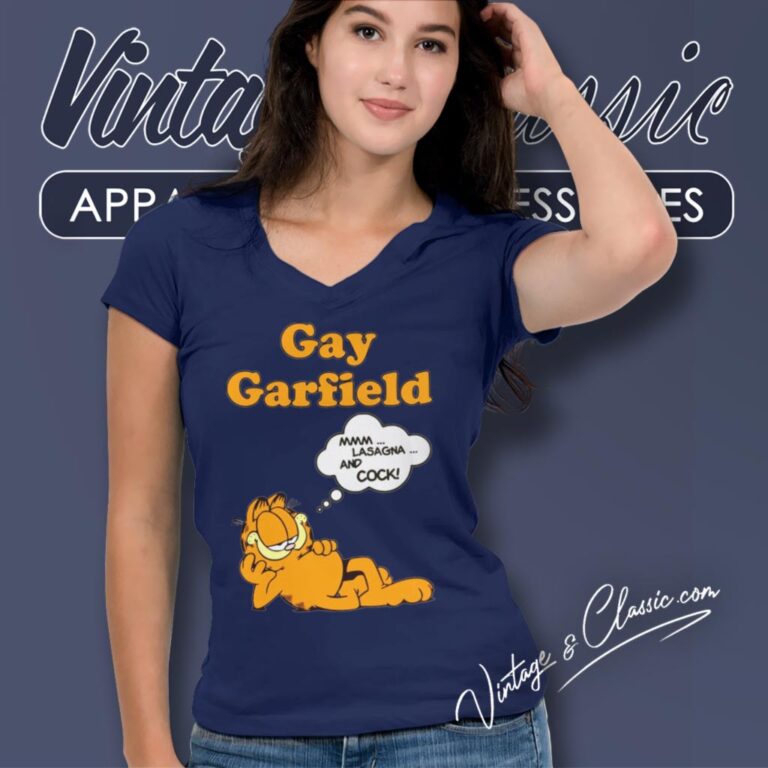 Gay Garfield V Neck TShirt Gay Garfield V Neck TShirt
