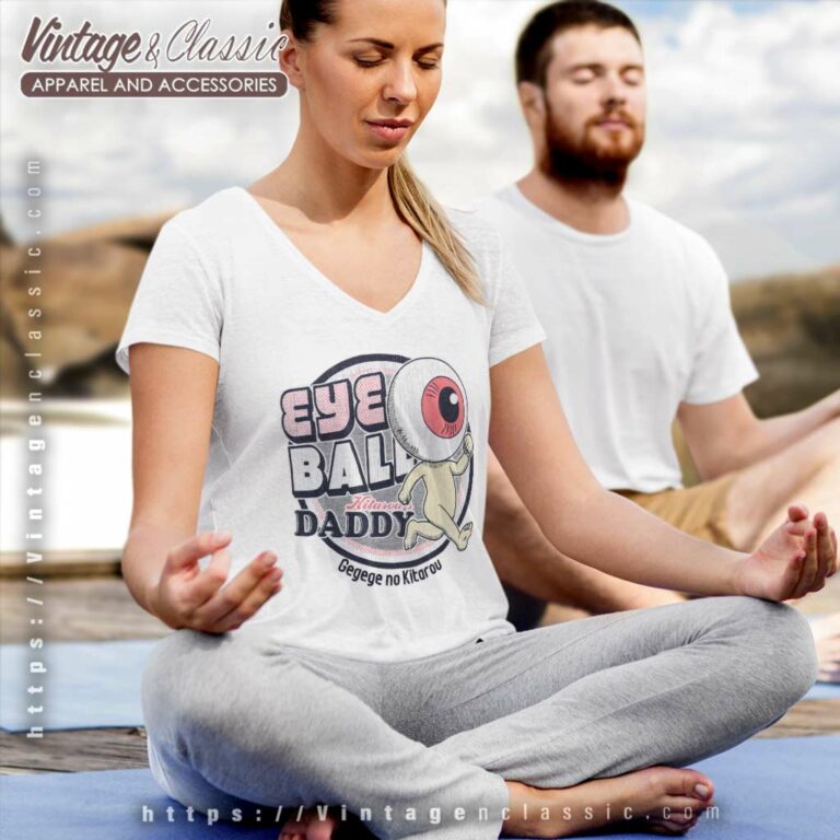 Gegege No Kitaro Eye Ball Daddy V Neck TShirt Gegege No Kitaro Eye Ball Daddy V Neck TShirt