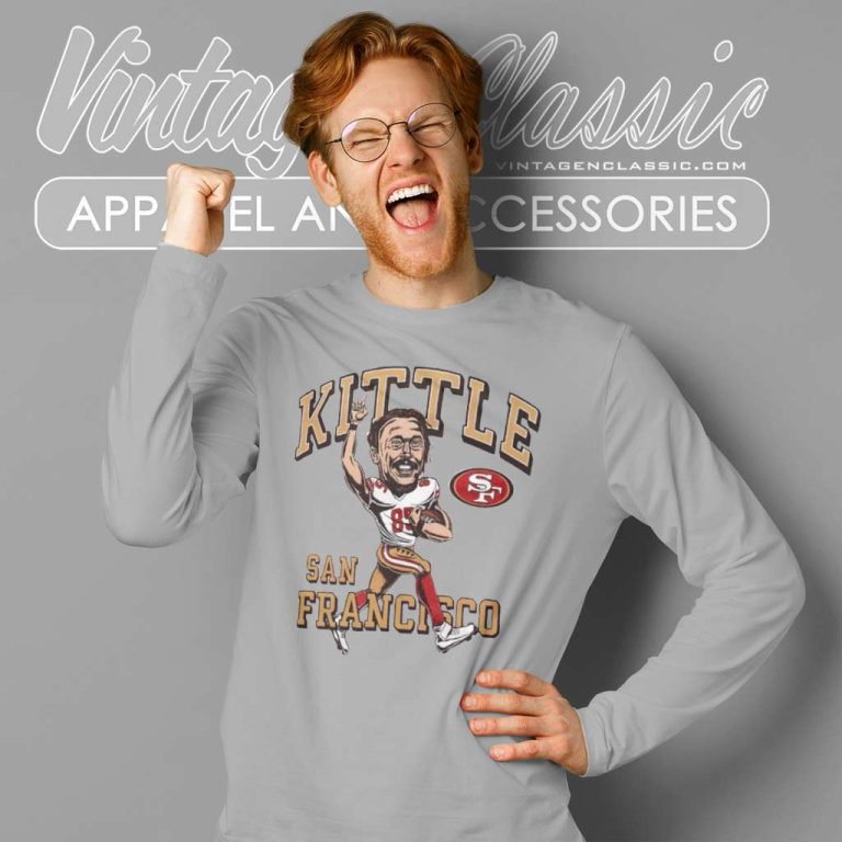 George Kittle San Francisco 49ers Caricature Long Sleeve Tee George Kittle San Francisco 49ers Caricature Long Sleeve Tee