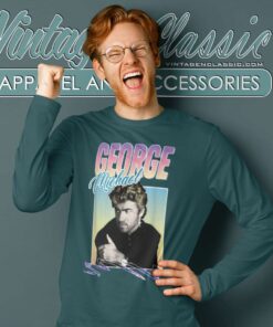 George Michael 80s Styled Long Sleeve Tee
