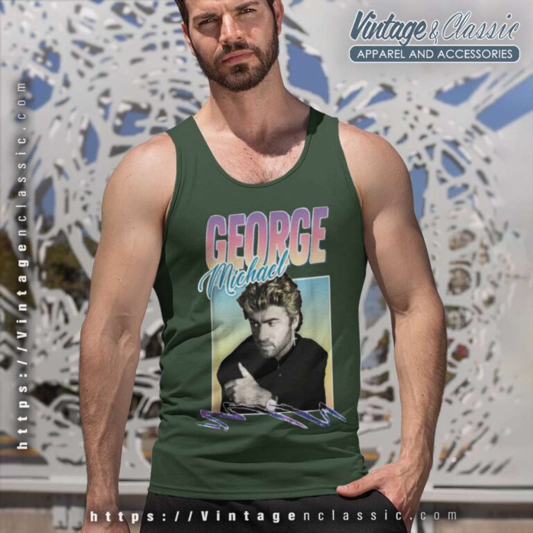George Michael 80s Styled Tank Top Racerback George Michael 80s Styled Tank Top Racerback