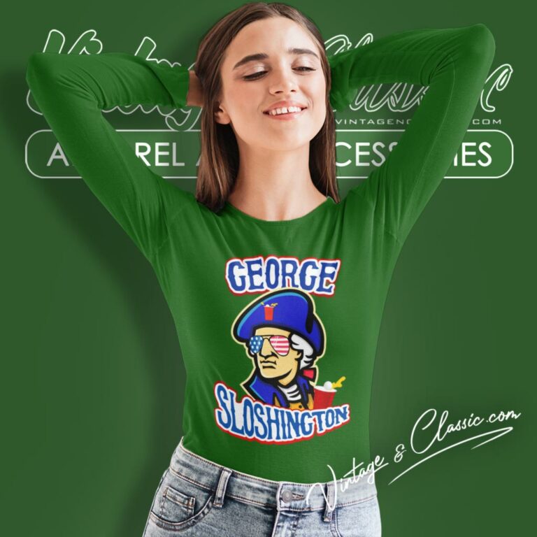 George Sloshington Independence Day Beer Long Sleeve Tee George Sloshington Independence Day Beer Long Sleeve Tee