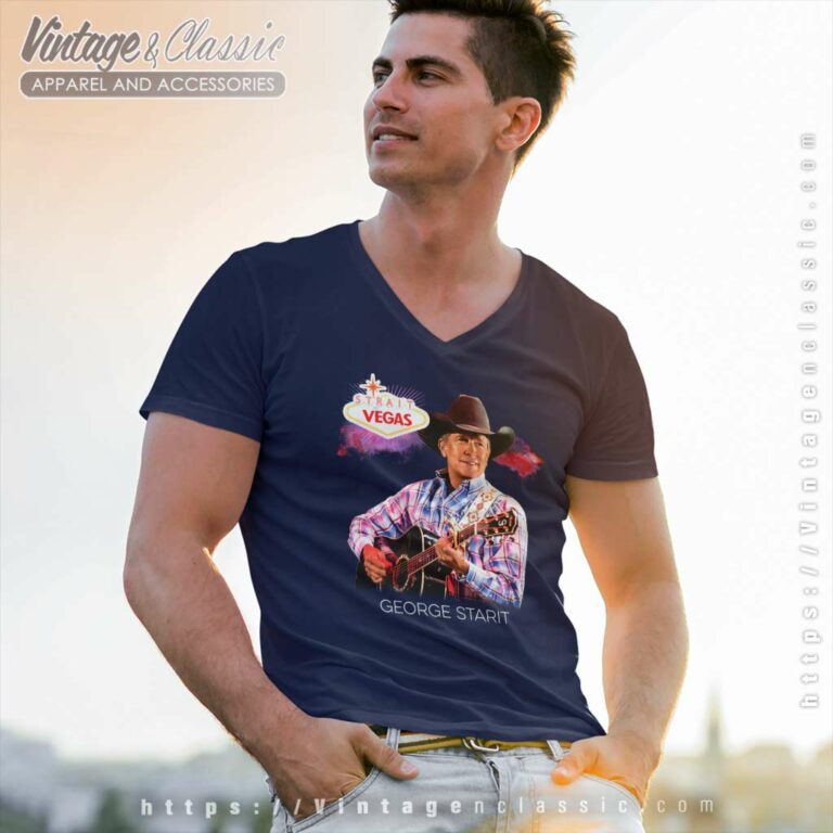 George Strait Strait To Vegas V Neck TShirt George Strait Strait To Vegas V Neck TShirt