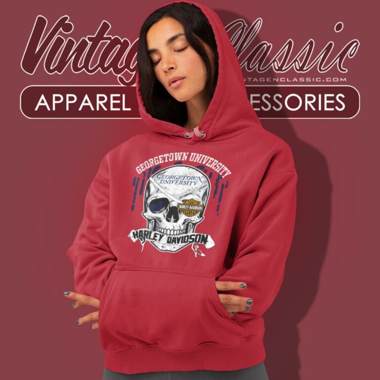 Georgetown University Harley Davidson Skull Hoodie Georgetown University Harley Davidson Skull Hoodie