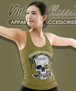 Georgetown University Harley Davidson Skull Tank Top Racerback