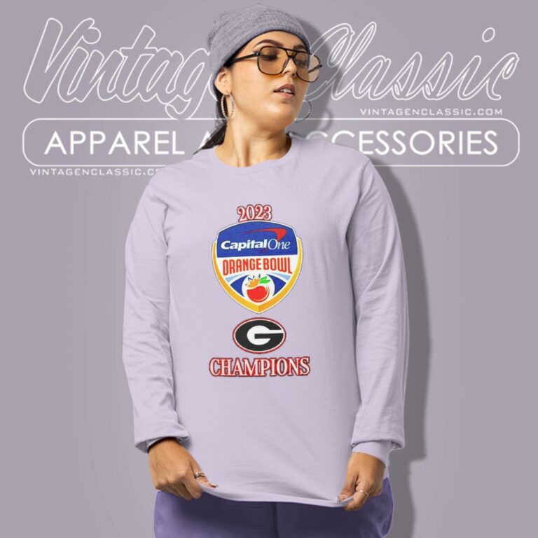 Georgia Bulldogs 2023 Capital One Orange Bowl Champs Logo Long Sleeve Tee Georgia Bulldogs 2023 Capital One Orange Bowl Champs Logo Long Sleeve Tee