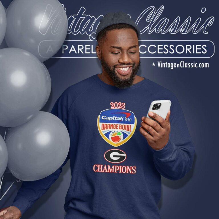 Georgia Bulldogs 2023 Capital One Orange Bowl Champs Logo Sweatshirt Georgia Bulldogs 2023 Capital One Orange Bowl Champs Logo Sweatshirt