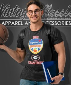 Georgia Bulldogs 2023 Capital One Orange Bowl Champs Logo T Shirt