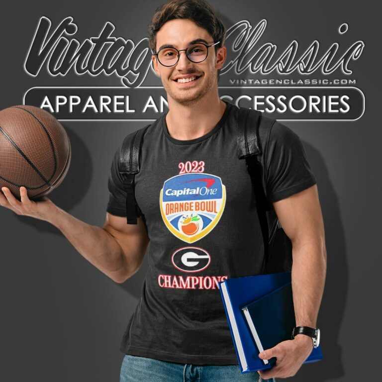 Georgia Bulldogs 2023 Capital One Orange Bowl Champs Logo T Shirt Georgia Bulldogs 2023 Capital One Orange Bowl Champs Logo T Shirt