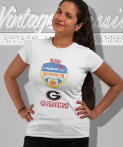 Georgia Bulldogs 2023 Capital One Orange Bowl Champs Logo Women T Shirt