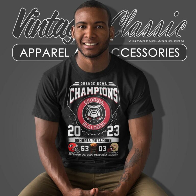 Georgia Bulldogs 2023 Orange Bowl Champions 63 03 Seminoles T Shirt Georgia Bulldogs 2023 Orange Bowl Champions 63 03 Seminoles T Shirt