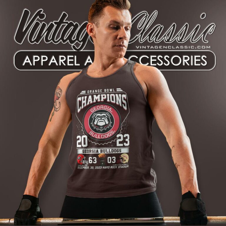 Georgia Bulldogs 2023 Orange Bowl Champions 63 03 Seminoles Tank Top Racerback Georgia Bulldogs 2023 Orange Bowl Champions 63 03 Seminoles Tank Top Racerback