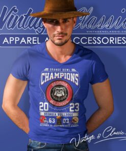 Georgia Bulldogs 2023 Orange Bowl Champions 63 03 Seminoles V Neck TShirt