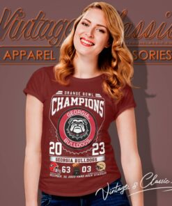 Georgia Bulldogs 2023 Orange Bowl Champions 63 03 Seminoles Women T Shirt
