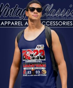 Georgia Bulldogs 63 03 Fsu Orange Bowl Champions Tank Top Racerback