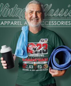 Georgia Bulldogs 63 03 Fsu Orange Bowl Champions V Neck TShirt