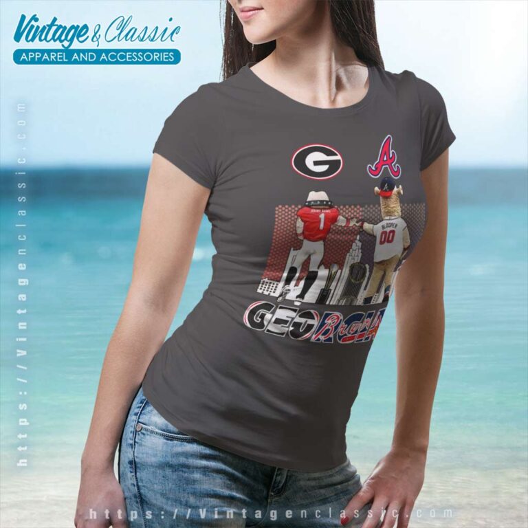 Georgia Bulldogs And Atlanta Braves Women TShirt Georgia Bulldogs And Atlanta Braves Women TShirt