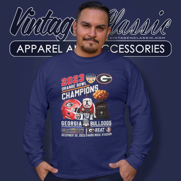 Georgia Bulldogs Beat Florida State Seminoles 2023 Orange Bowl Champions Hard Rock Stadium Long Sleeve Tee Georgia Bulldogs Beat Florida State Seminoles 2023 Orange Bowl Champions Hard Rock Stadium Long Sleeve Tee