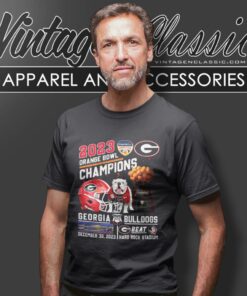 Georgia Bulldogs Beat Florida State Seminoles 2023 Orange Bowl Champions Hard Rock Stadium T Shirt