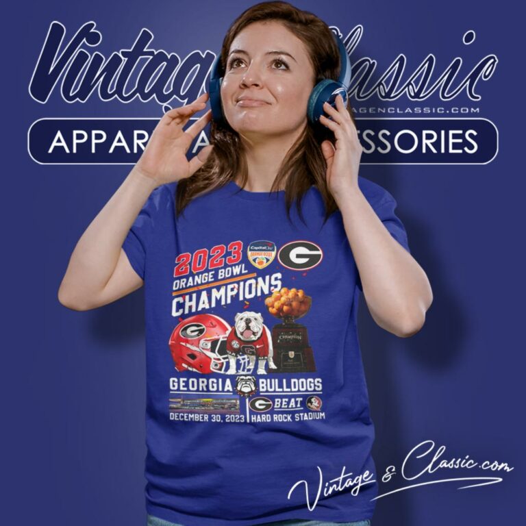 Georgia Bulldogs Beat Florida State Seminoles 2023 Orange Bowl Champions Hard Rock Stadium Women T Shirt Georgia Bulldogs Beat Florida State Seminoles 2023 Orange Bowl Champions Hard Rock Stadium Women T Shirt