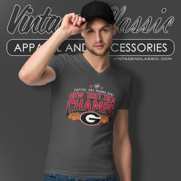 Georgia Bulldogs Capital One Orange Bowl Champions 2023 V Neck TShirt Georgia Bulldogs Capital One Orange Bowl Champions 2023 V Neck TShirt