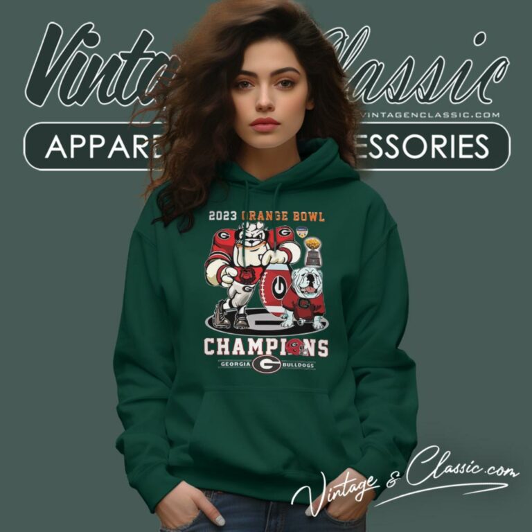 Georgia Bulldogs Mascot 2023 Orange Bowl Champions Hoodie Georgia Bulldogs Mascot 2023 Orange Bowl Champions Hoodie