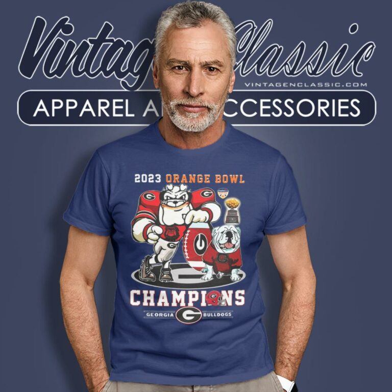 Georgia Bulldogs Mascot 2023 Orange Bowl Champions T Shirt Georgia Bulldogs Mascot 2023 Orange Bowl Champions T Shirt