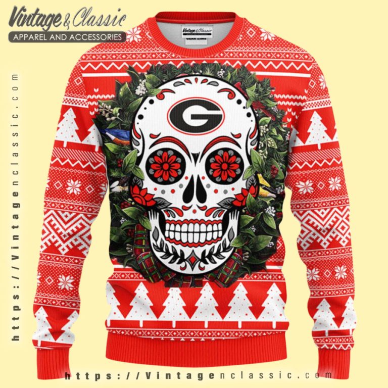 Georgia Bulldogs Skull Ugly Christmas Sweater Ugly Christmas Sweater Georgia Bulldogs Skull Ugly Christmas Sweater Ugly Christmas Sweater