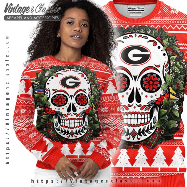 Georgia Bulldogs Skull Ugly Christmas Sweater Women Ugly Sweater Georgia Bulldogs Skull Ugly Christmas Sweater Women Ugly Sweater