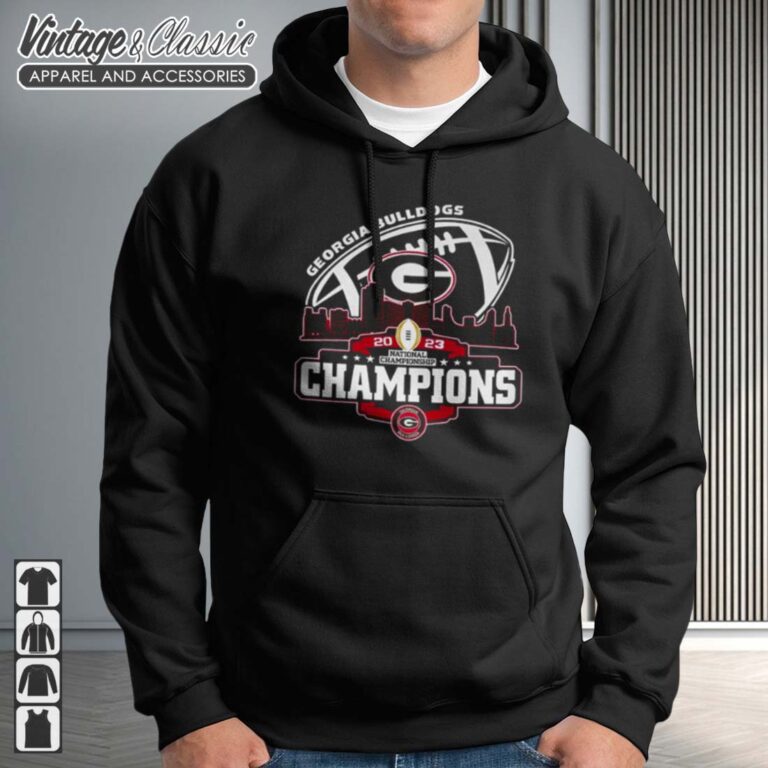Georgia Bulldogs Skyline 2023 National Championship Champions Hoodie 2 Georgia Bulldogs Skyline 2023 National Championship Champions Hoodie 2