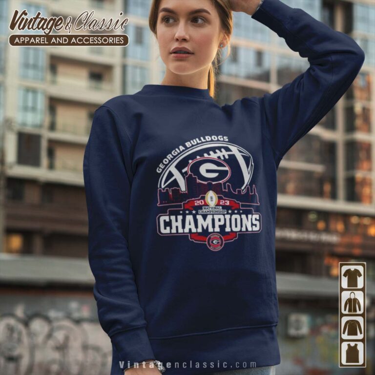 Georgia Bulldogs Skyline 2023 National Championship Champions Sweatshirt Georgia Bulldogs Skyline 2023 National Championship Champions Sweatshirt