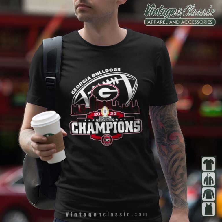 Georgia Bulldogs Skyline 2023 National Championship Champions tTshirt Georgia Bulldogs Skyline 2023 National Championship Champions tTshirt