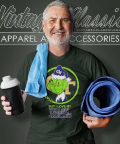 Georgia Tech Ncaa Christmas Grinch Shirt I Hate People But I Love My Yellow Jackets V Neck TShirt