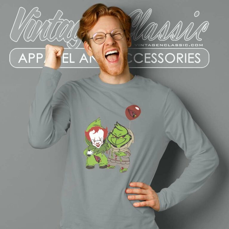 Georgie And Grinch Arizona Cardinals Long Sleeve Tee Georgie And Grinch Arizona Cardinals Long Sleeve Tee
