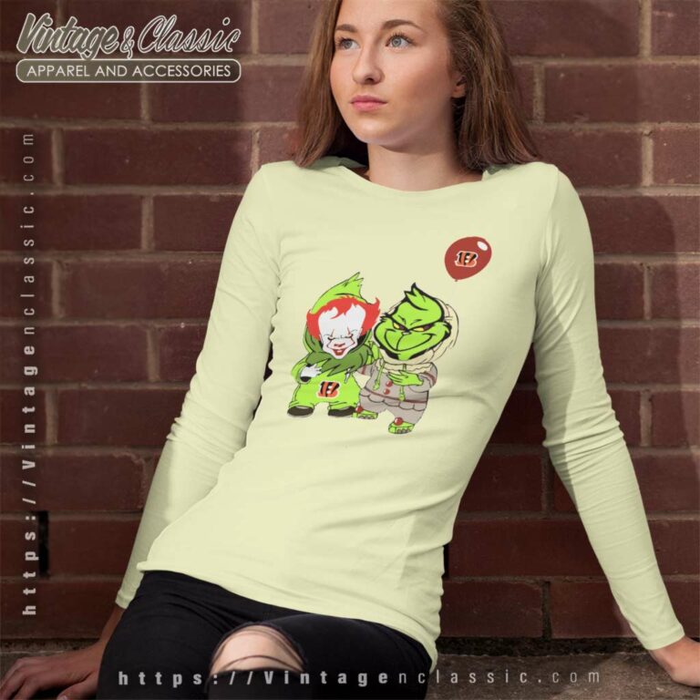 Georgie And Grinch Cincinnati Bengals Long Sleeve Tee Georgie And Grinch Cincinnati Bengals Long Sleeve Tee