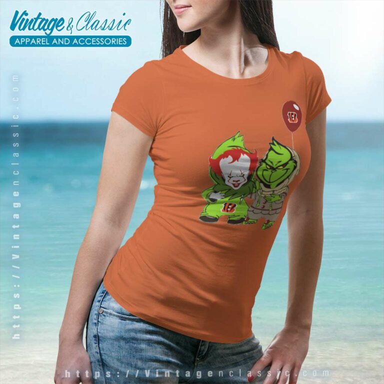 Georgie And Grinch Cincinnati Bengals Women TShirt Georgie And Grinch Cincinnati Bengals Women TShirt