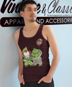 Green Bay Packers Pennywise Grinch Christmas Tank Top Racerback