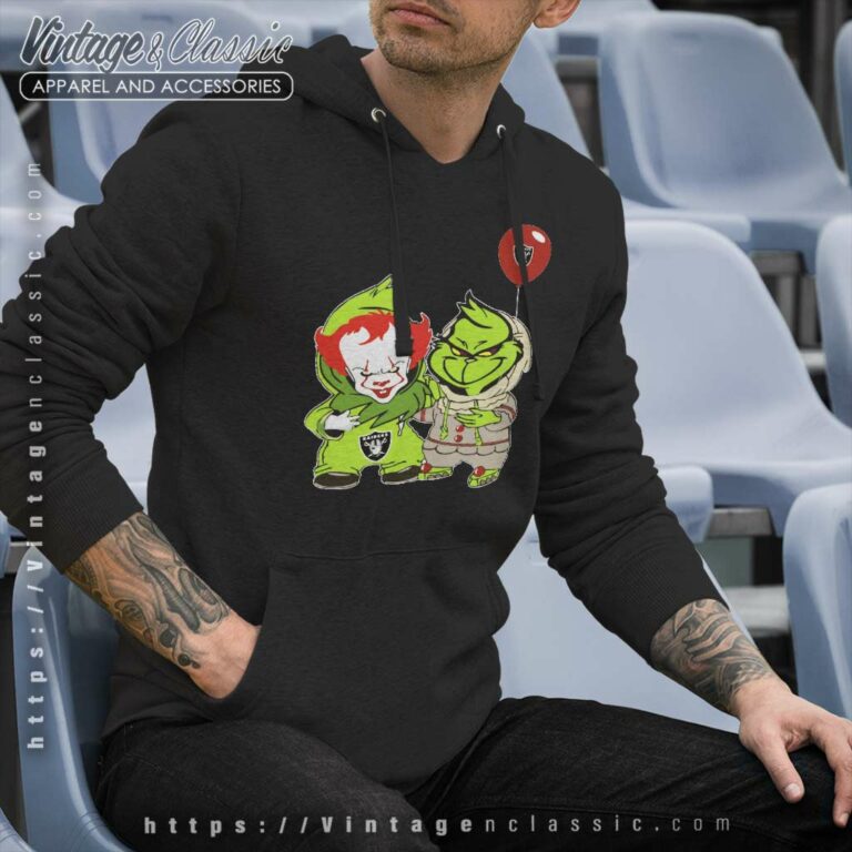 Georgie And Grinch Las Vegas Raiders Hoodie Georgie And Grinch Las Vegas Raiders Hoodie