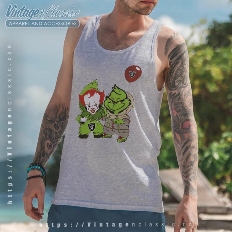 Georgie And Grinch Las Vegas Raiders Tank Top Racerback Georgie And Grinch Las Vegas Raiders Tank Top Racerback