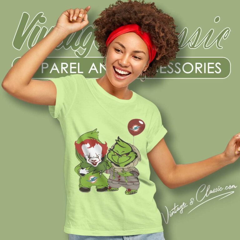 Georgie And Grinch Miami Dolphins Women TShirt Georgie And Grinch Miami Dolphins Women TShirt