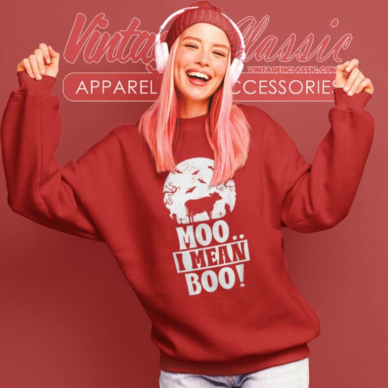 Ghost Cow Halloween Moo I Mean Boo Sweatshirt Ghost Cow Halloween Moo I Mean Boo Sweatshirt