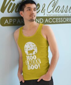 Ghost Cow Halloween Moo I Mean Boo Tank Top Racerback