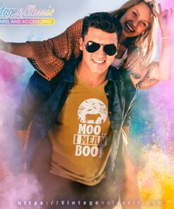 Ghost Cow Halloween Moo I Mean Boo V Neck TShirt