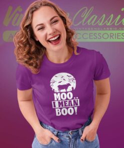 Ghost Cow Halloween Moo I Mean Boo Women TShirt