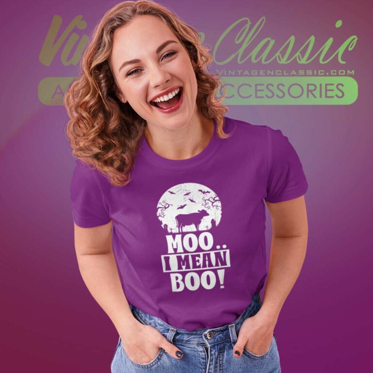 Ghost Cow Halloween Moo I Mean Boo Women TShirt Ghost Cow Halloween Moo I Mean Boo Women TShirt