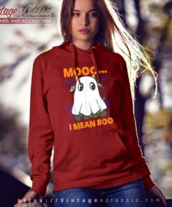 Ghost Cow Moo I Mean Boo Funny Halloween Cow Boo Hoodie