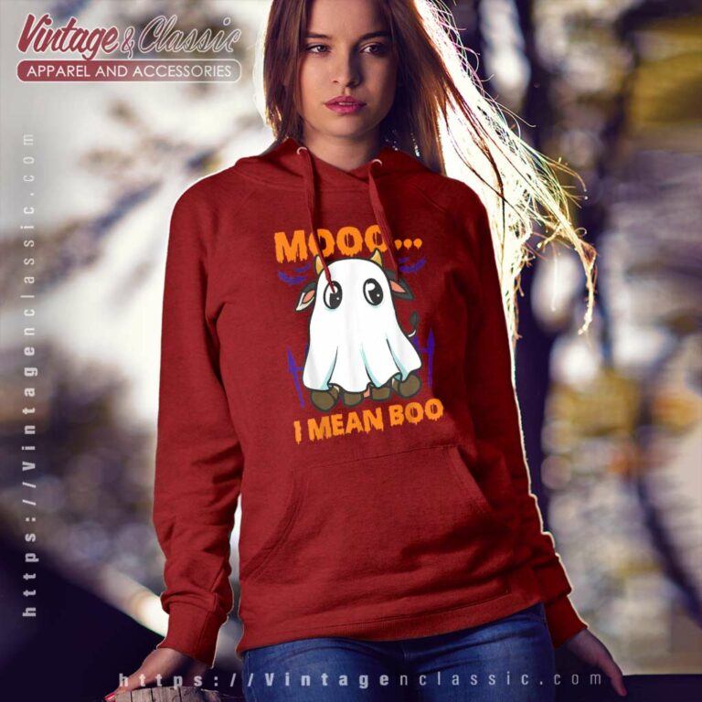 Ghost Cow Moo I Mean Boo Funny Halloween Cow Boo Hoodie Ghost Cow Moo I Mean Boo Funny Halloween Cow Boo Hoodie